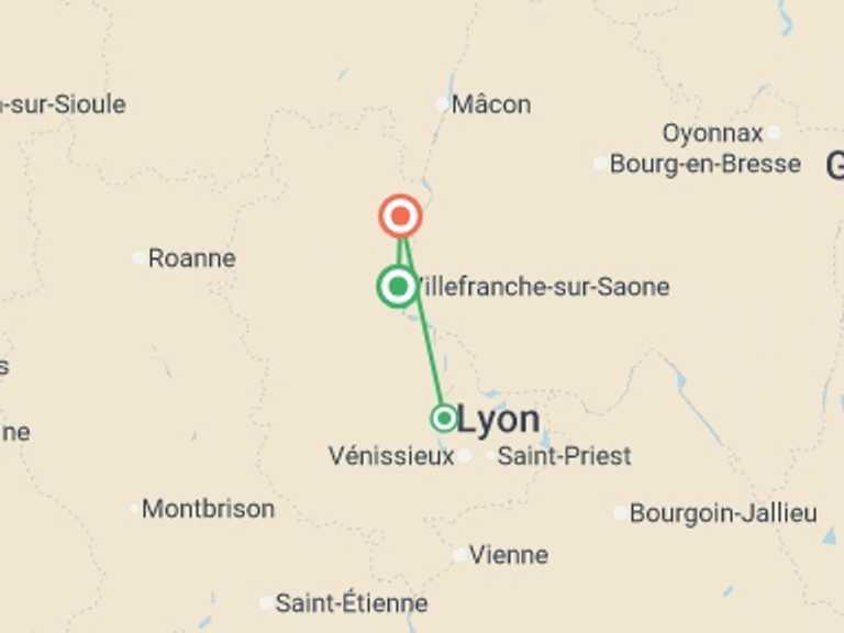 Map of Mediterranean Tour with 4 destination visits for the trip: Food and Wine in a French Chateau