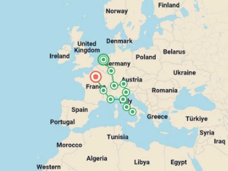 Map itinerary of London Tour in Winter with 12 destination visits for the trip: Traditional Europe