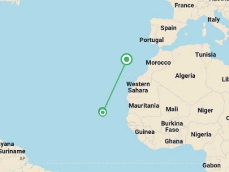 Map itinerary of Portugal Tour in Fall with 4 destination visits for the trip: Best Of Cape Verde
