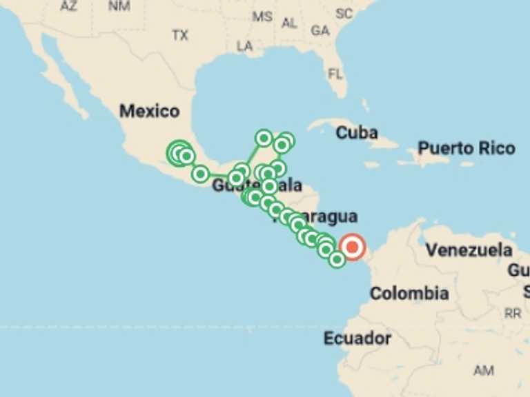 Map itinerary of San Jose Tour in April 2026 with 30 destination visits for the trip: Ultimate Central America