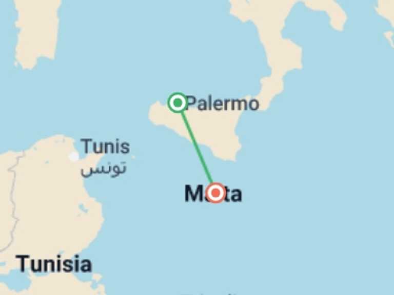 Map of Mediterranean Tour with 3 destination visits for the trip: Sicily in Depth