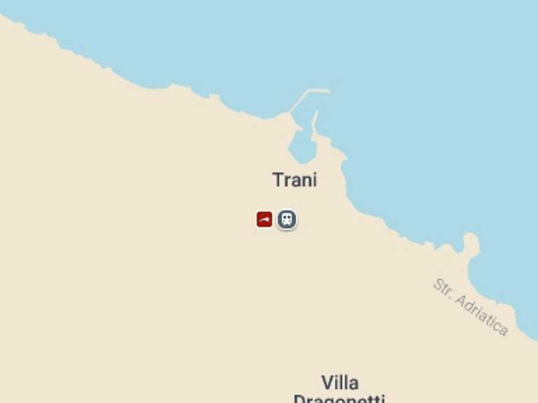 Map itinerary of Italy Tour in August 2027 with 1 destination visits for the trip: Discover the amazing trani