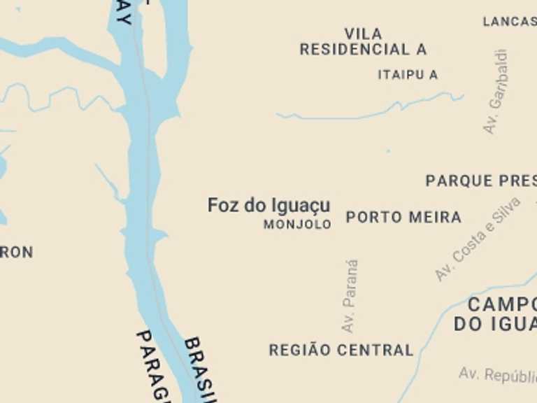 Map itinerary of South America Tour in August 2026 with 1 destination visits for the trip: Foz de Iguaçu: Tour Cataratas Argentinean side + Gran Aventura including tickets