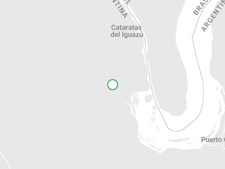 Map of 1-Day Puerto Iguazu Tour with 2 destination visits for the trip: Iguazú: Yaguareté Road Bike Tour