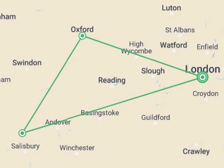 Map itinerary of London Tour in Winter with 1 destination visits for the trip: London Calling: A City Break Getaway