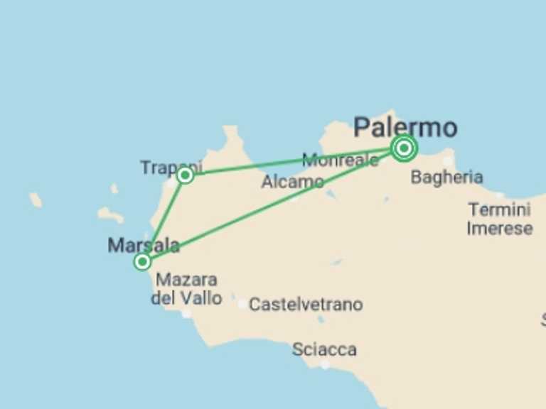 Map of Italy Tour with 1 destination visits for the trip: Discovering Palermo