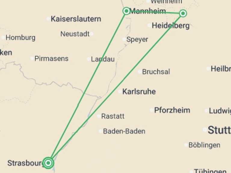 Map itinerary of Mediterranean Tour in Spring with 3 destination visits for the trip: Around the World in Culinary Delights (port-to-port cruise)