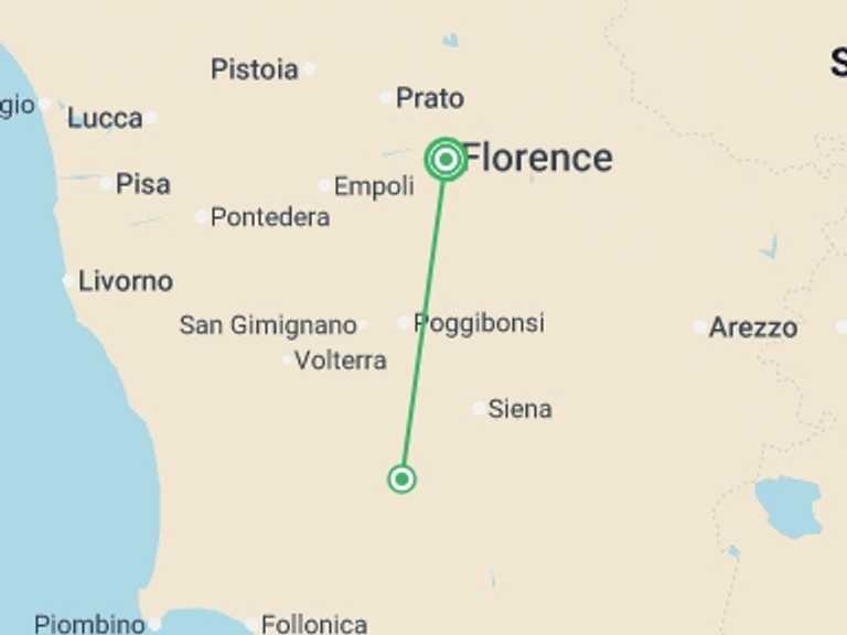 Map itinerary of Europe Tour in July 2026 with 1 destination visits for the trip: Discovering Florence