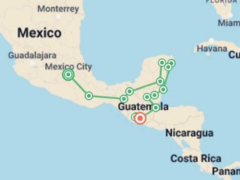 Map of Panajachel Explorer Tour with 15 destination visits for the trip: A Month in Central America: Beyond Tulum & Tikal