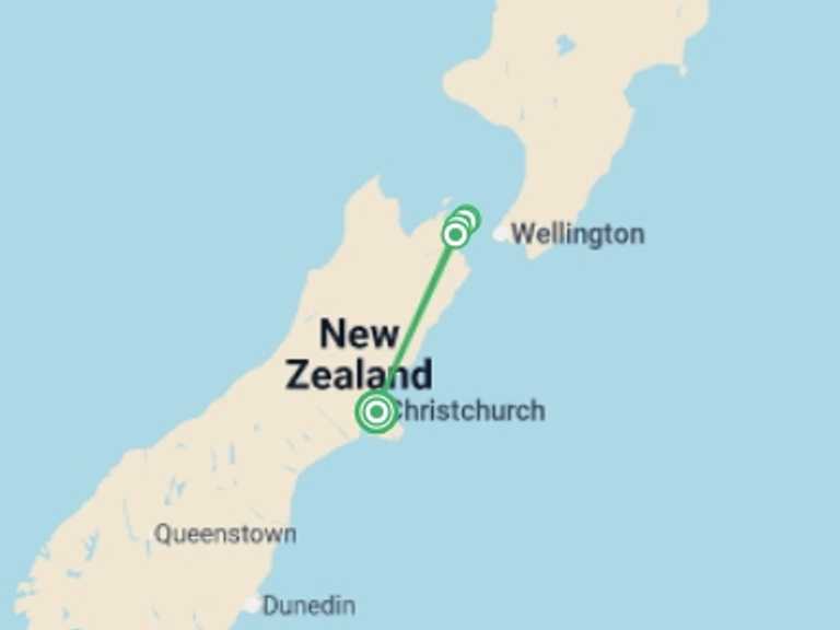 Map of Oceania Walking Tour with 5 destination visits for the trip: Walk New Zealand's Abel Tasman & Queen Charlotte