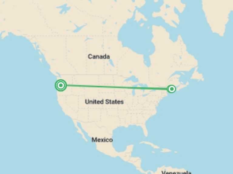 Map of North America Tour with 3 destination visits for the trip: Cycling Maine's Coast & National Park