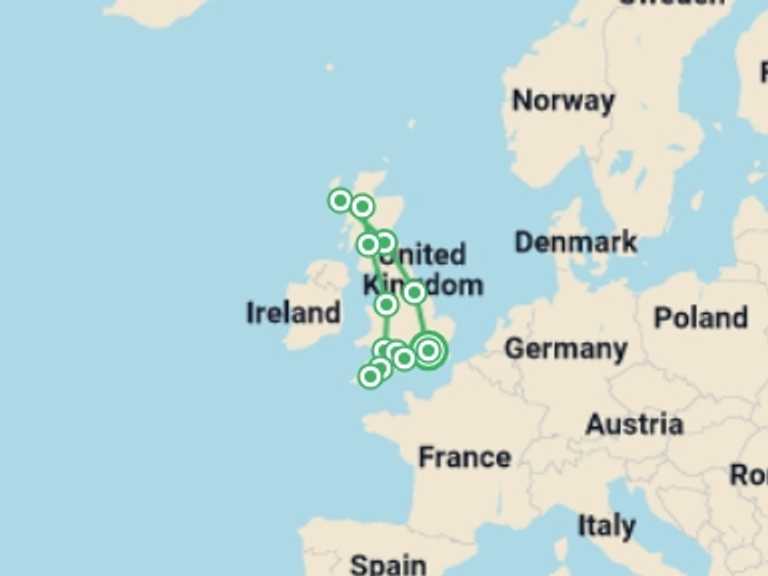 Map of London Tour with 1 destination visits for the trip: Best of Britain