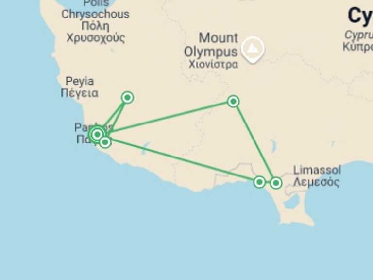 Map of a Art and architecture Tour with 1 destination visits for the trip: History And Taste Of Cyprus