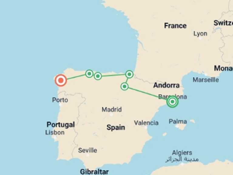 Map of a Food Tour with 7 destination visits for the trip: Northern Spain Real Food Adventure