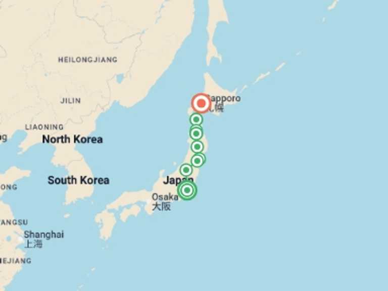 Map of a Local culture Tour with 10 destination visits for the trip: Hidden Wonders of North Japan