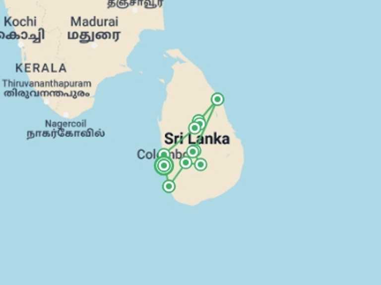 Map of a Romantic Tour with 7 destination visits for the trip: Romantic Escape, Private Tour