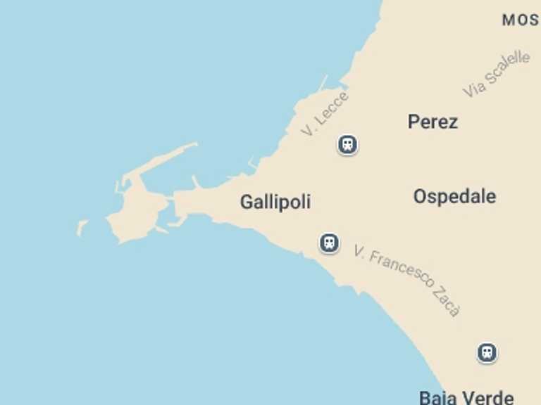 Map itinerary of Italy Tour in September 2027 with 2 destination visits for the trip: Gallipoli: guided walking tour in salento