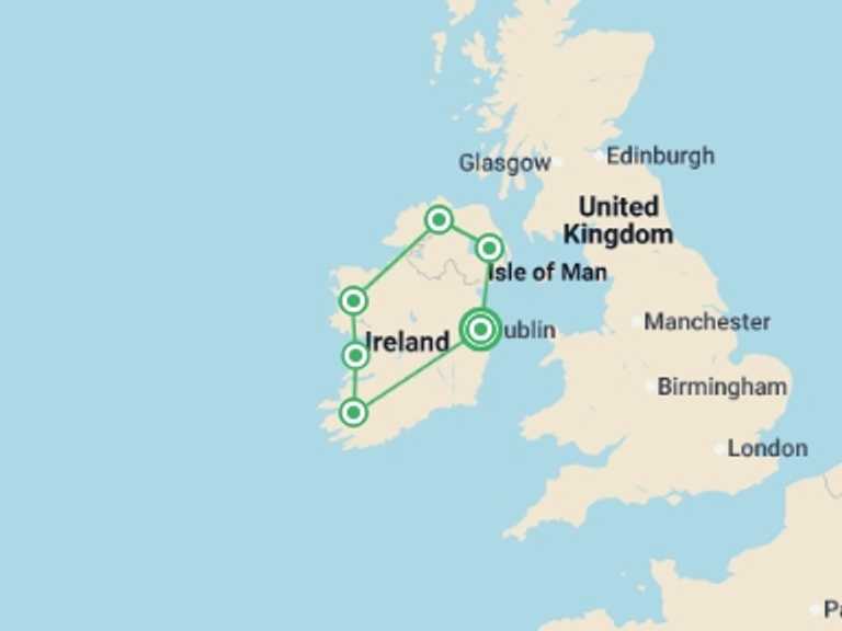 Map of Killarney Tour with 6 destination visits for the trip: Extraordinary Ireland