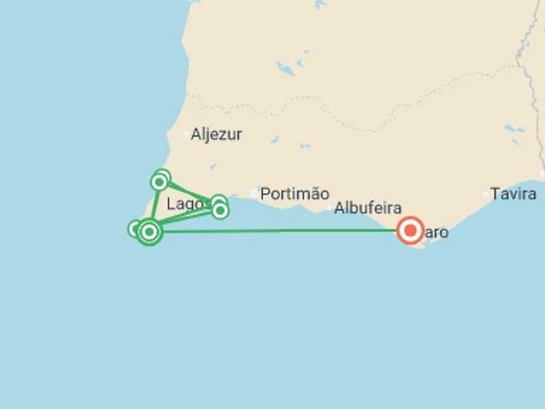 Map itinerary of Europe Tour in May 2026 with 7 destination visits for the trip: Walking in Portugal - Remote Coastal Trails