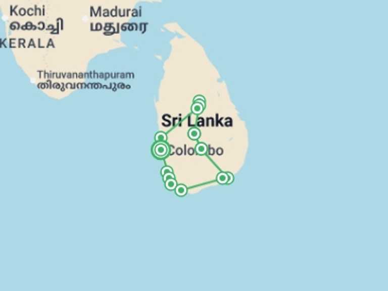 Map of Asia Tour with 8 destination visits for the trip: Exclusive Tea Tour, Private Tour