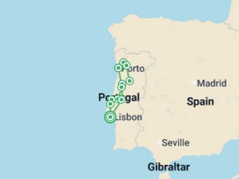 Map of Europe Tour with 4 destination visits for the trip: Northern Portugal Discovery