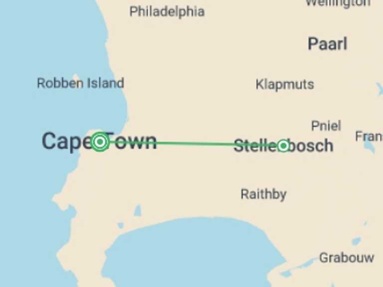 Map of Cape Town Tour with 1 destination visits for the trip: Cape Town Food & Culture Experience 6D/5N