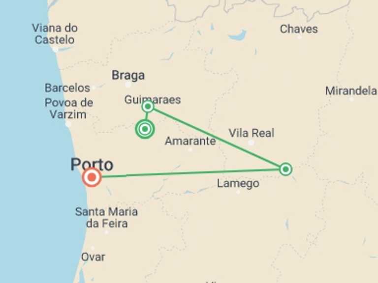 Map of Porto Walking Tour with 7 destination visits for the trip: Douro Rambler In Comfort
