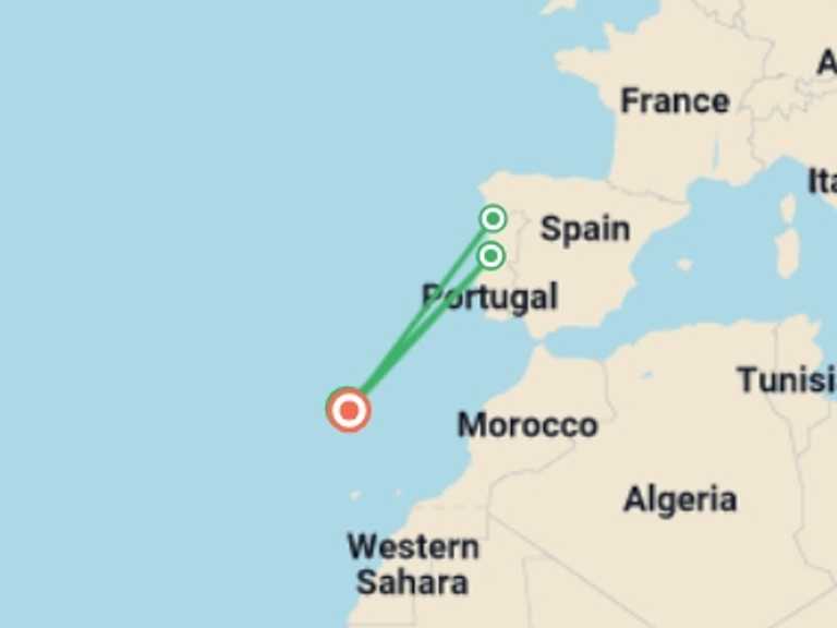 Map of a Sightseeing, attractions, culture and history Tour with 7 destination visits for the trip: Walking in Madeira