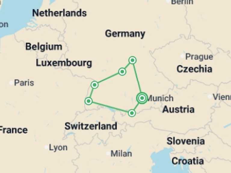 Map of Europe Tour with 6 destination visits for the trip: A Journey through Germany