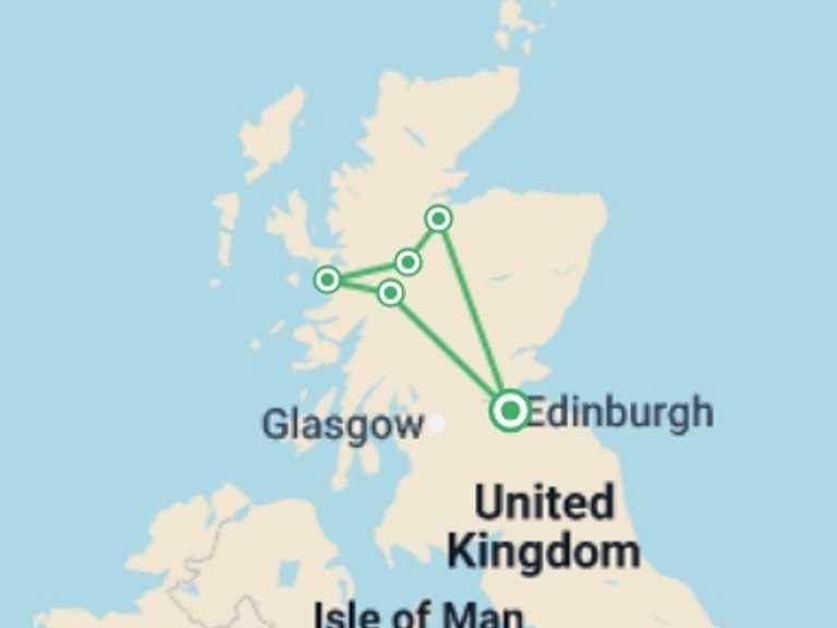 Map of Europe Tour with 2 destination visits for the trip: Magical Highlands and the Hogwarts Express (7.30am Departure)