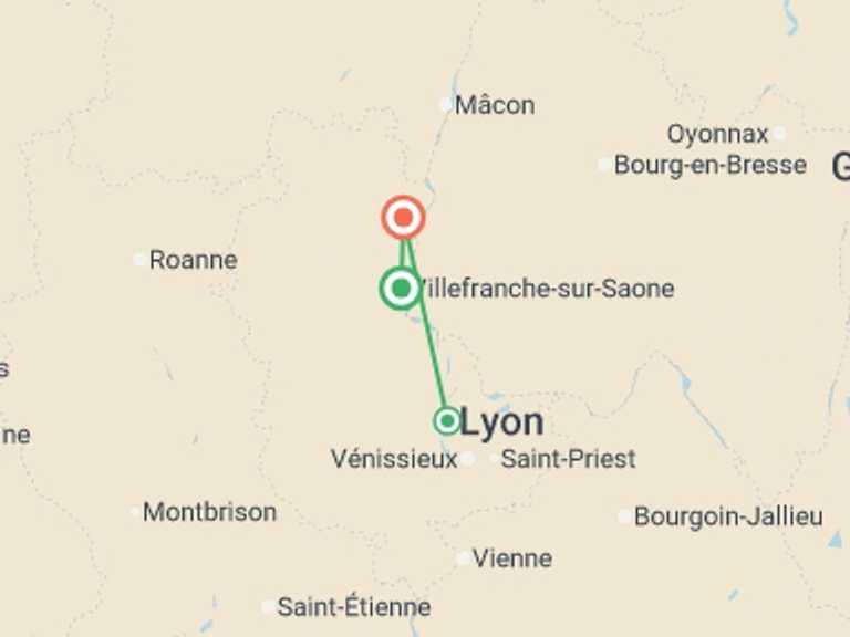 Map itinerary of Beaune Tour in June 2026 with 3 destination visits for the trip: Food and Wine in a French Chateau