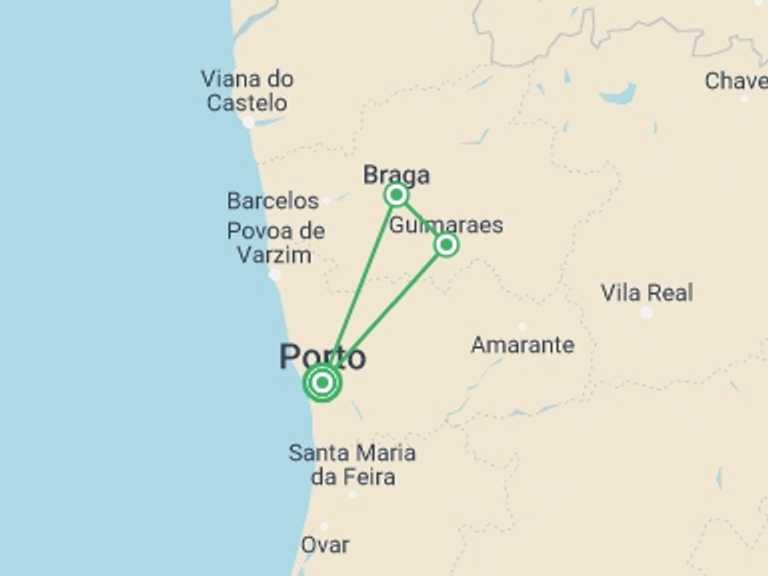 Map of Porto Explorer Tour with 1 destination visits for the trip: Porto City Break, 6 Days