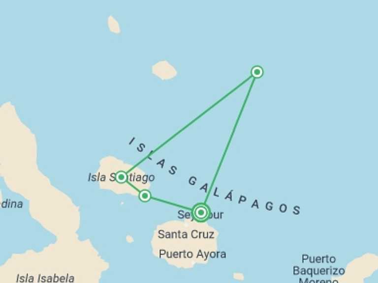 Map of a Expedition Tour with 6 destination visits for the trip: YACHT LA PINTA ORIGIN OF SPECIES ADVENTURE (Mon - Fri)