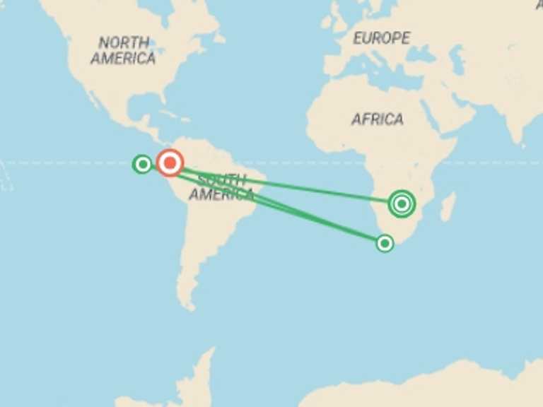 Map of Africa Tour with 5 destination visits for the trip: Best of the Galapagos (5 Days)