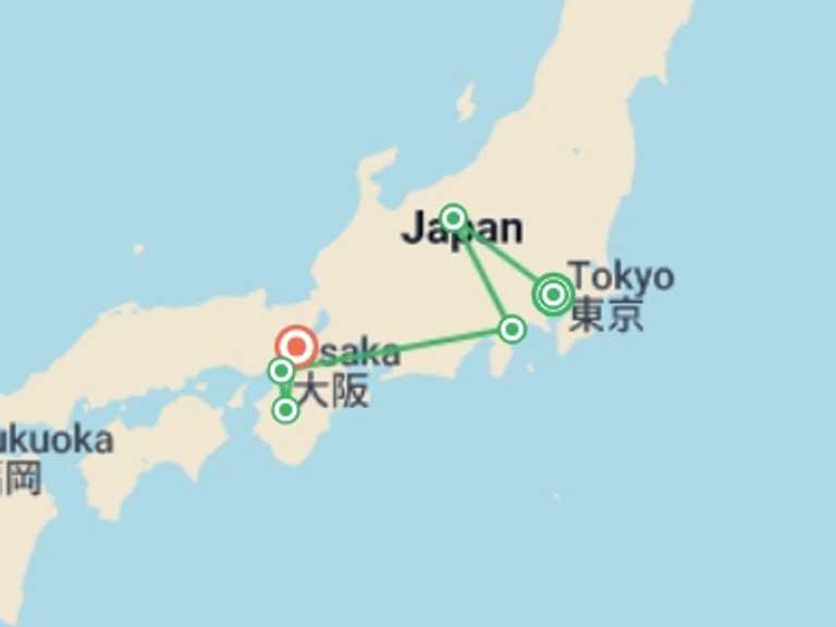 Map of Kyoto Tour with 6 destination visits for the trip: Japan Adventure 13 Day