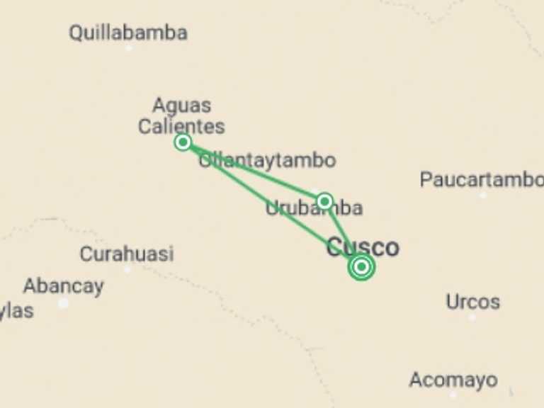 Map of Lima Local culture Tour with 5 destination visits for the trip: Peru Express 5 Days Tour