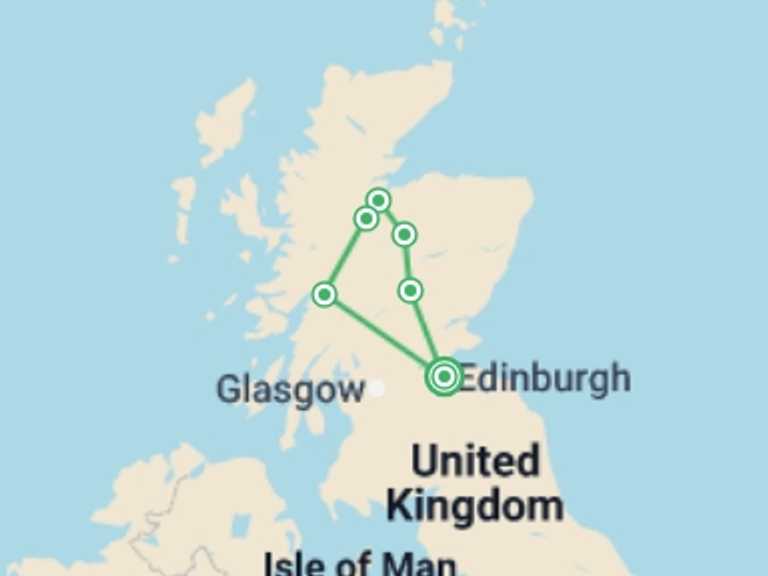 Map of a Adventure and sport Tour with 2 destination visits for the trip: Loch Ness & Highlands Express - 2 days