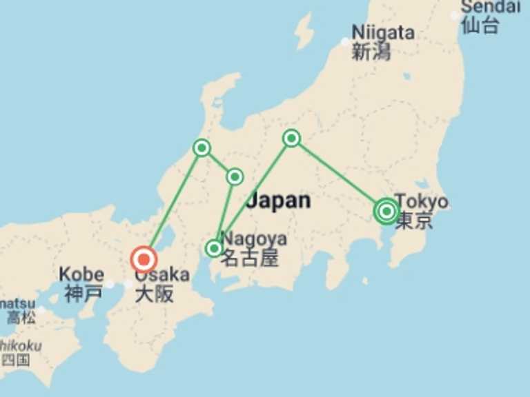 Map of Asia Tour with 6 destination visits for the trip: Japan Hidden Gems: Alpine & Cultural Discovery Tour