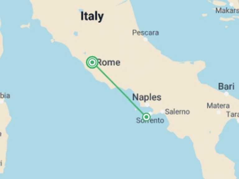 Map of Italy Chill out Tour with 4 destination visits for the trip: Capri Escapade: Three Days of Mediterranean Bliss