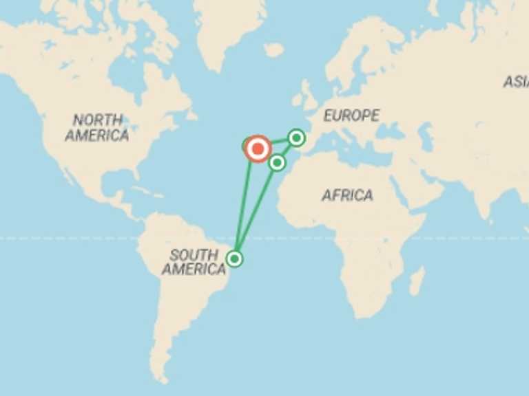 Map of a Natural landmarks sightseeing Tour with 10 destination visits for the trip: Walking in the Azores