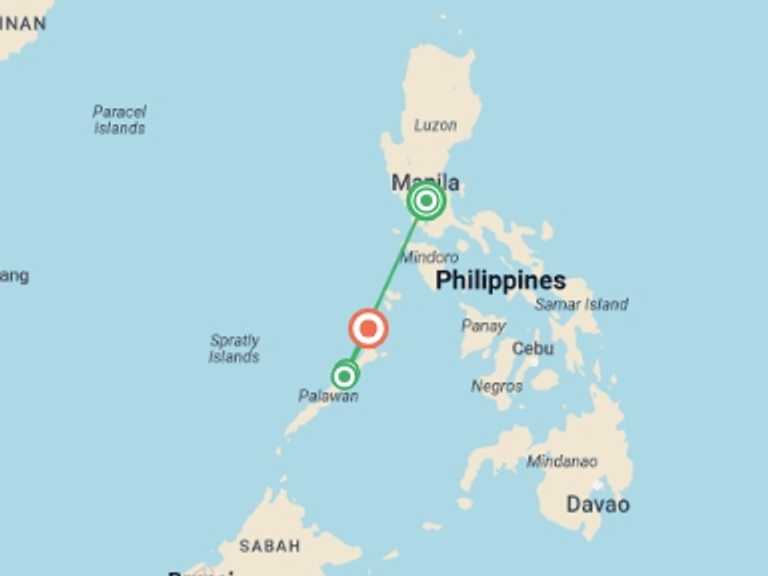 Map of a Local culture Tour with 4 destination visits for the trip: Philippines Palawan Island Getaway