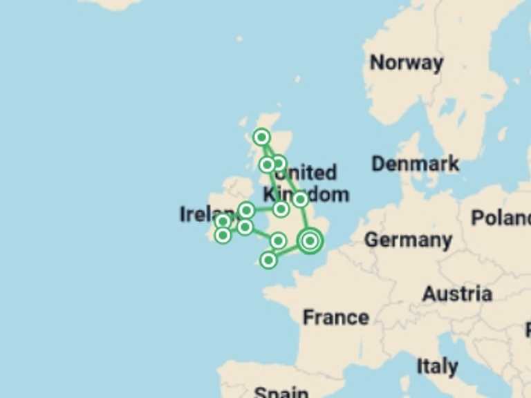 Map of London Tour with 1 destination visits for the trip: Britain and Ireland Panorama