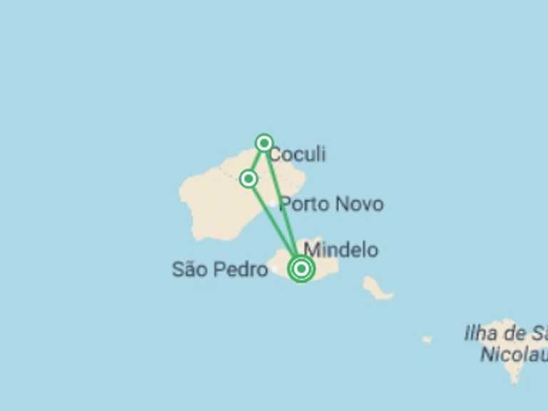 Map of Europe Tour with 4 destination visits for the trip: Best Of Cape Verde
