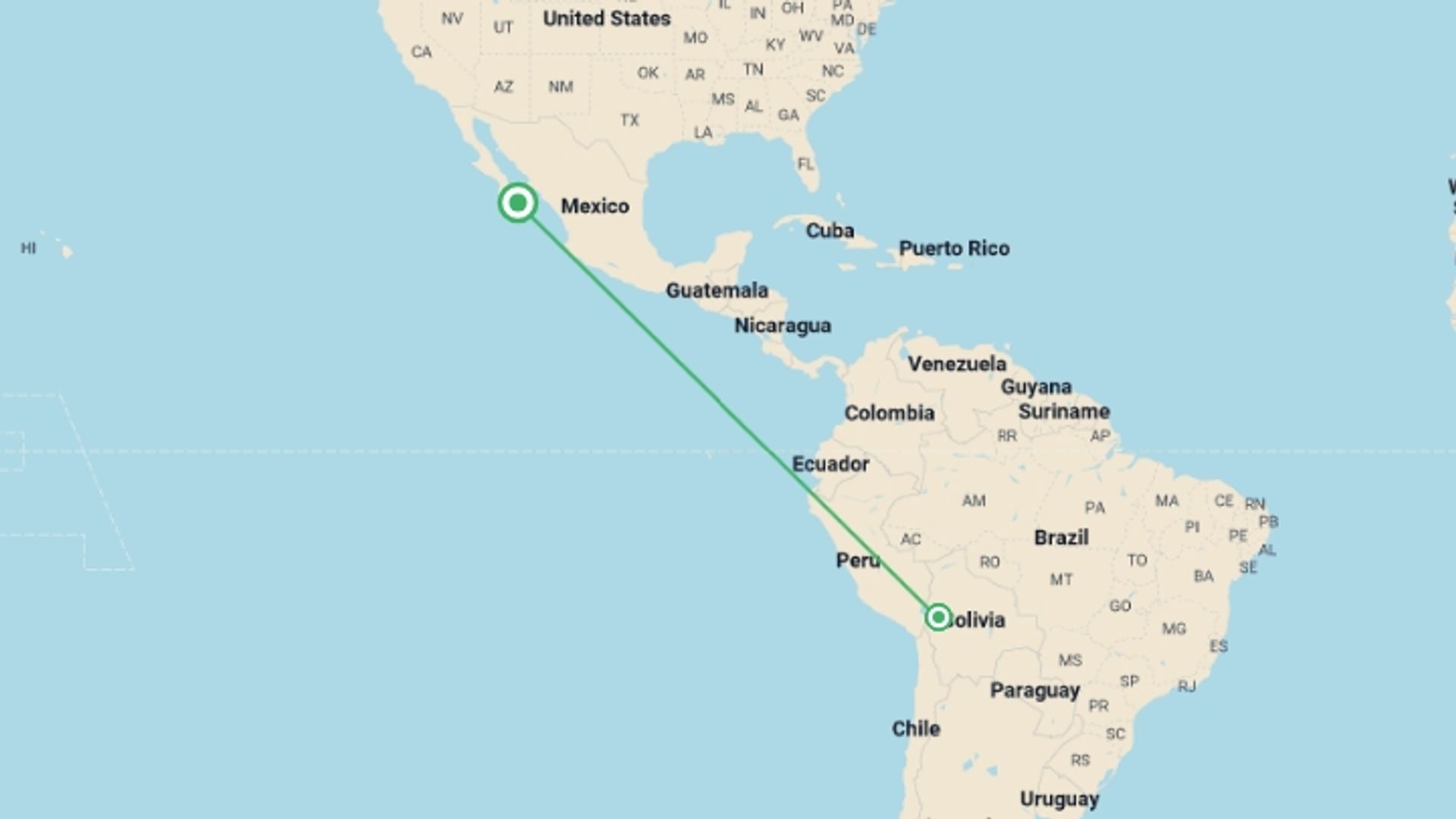 A map showing the tour itinerary for the trip: Baja Marine Majesty & La Paz-Los Cabos Journey 5D/4N, starting in La Paz, Mexico and ending in La Paz, Mexico going through 0 other destinations.