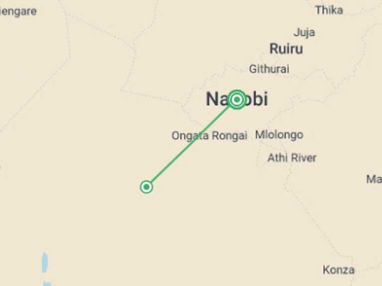 Map itinerary of Kenya Tour in Winter with 1 destination visits for the trip: Together We Can