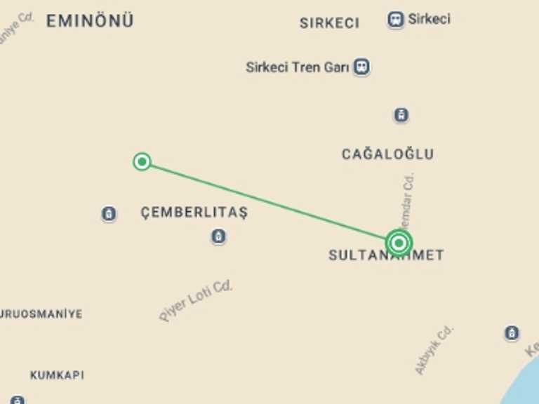 Map of a Food Tour with 1 destination visits for the trip: Taste of Istanbul