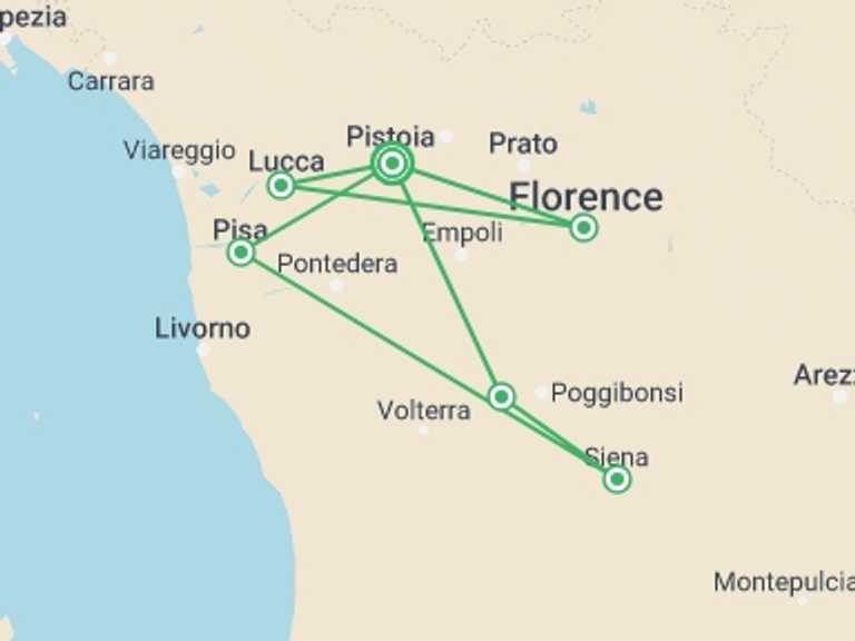 Map of a Art and architecture Tour with 1 destination visits for the trip: Spotlight on Tuscany 
