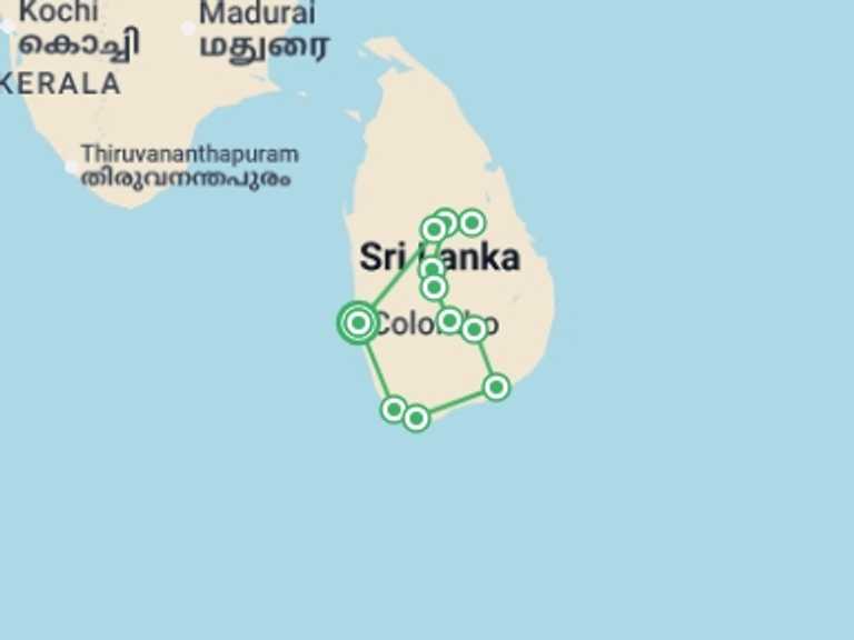Map of Asia Tour with 6 destination visits for the trip: Pearl Of The Indian Ocean, Private Tour