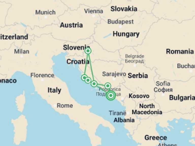Map itinerary of Zagreb Tour in October 2026 with 5 destination visits for the trip: Highlights Of Croatia 11 Days, Self-drive