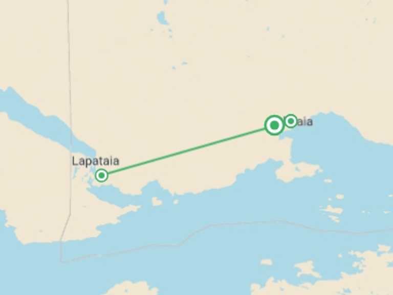 Map itinerary of Chile Tour in March 2026 with 2 destination visits for the trip: 4-Day Ushuaia Tour
